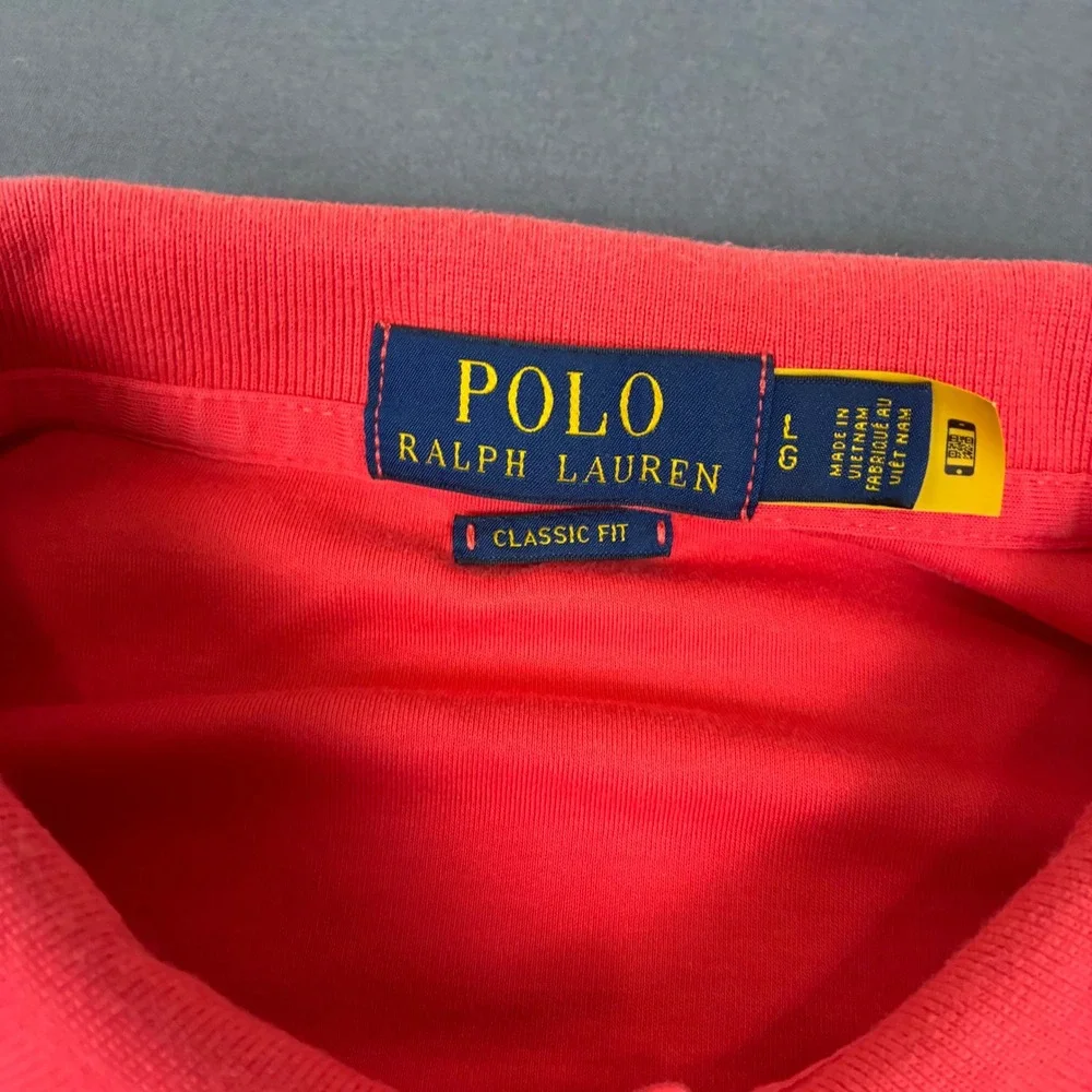 Polo Ralph Lauren Classic Fit Red Shirt Sleeve Polo Shirt Men's Size Large Flesh